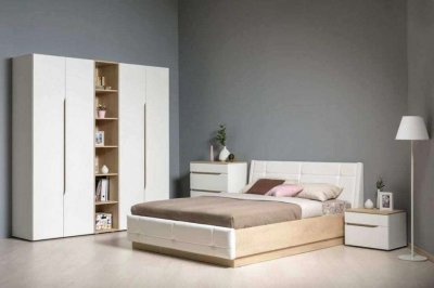 Спальня Муссон Белый/Дуб Эндгрейн комплектация 1 