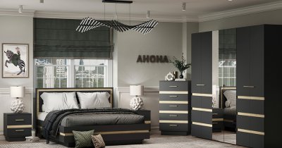 Спальня Анона (Глазов) Антрацит Комплект 2
