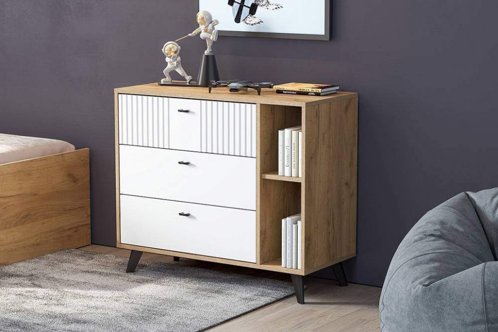 Комод 3 ящика Милан (SV-Мебель) Белый