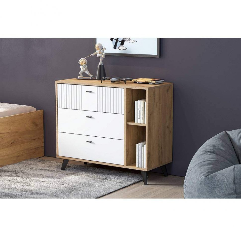 Комод 3 ящика Милан (SV-Мебель) Белый