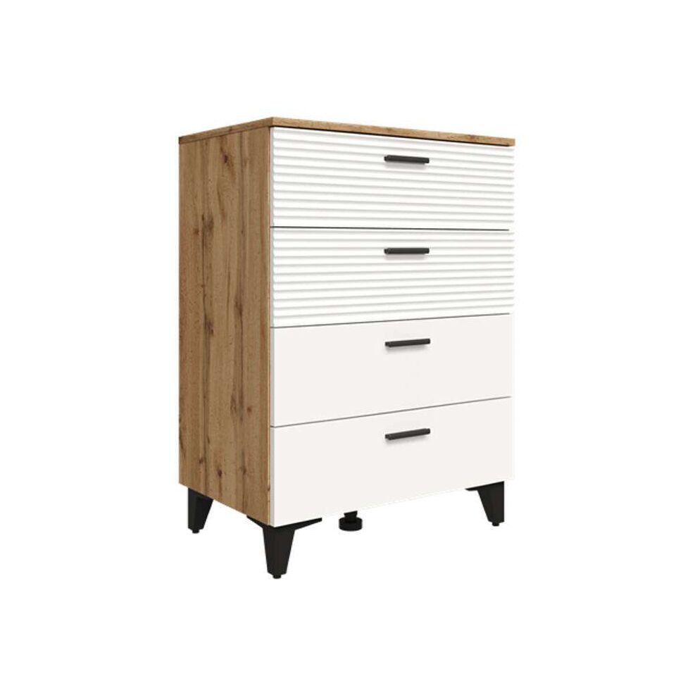 Комод узкий Белла, Дуб Вотан, Тальк