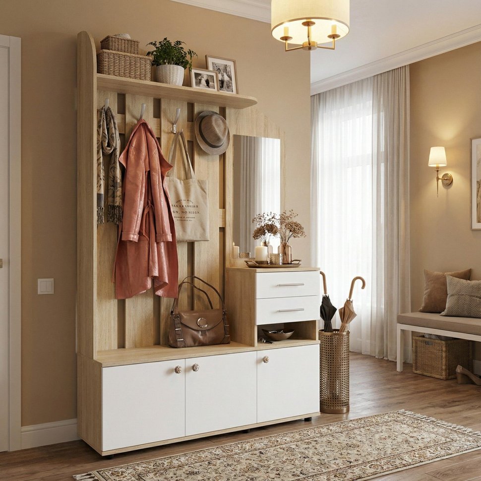 Прихожая ВШ-2.2 Дуб сонома/белый