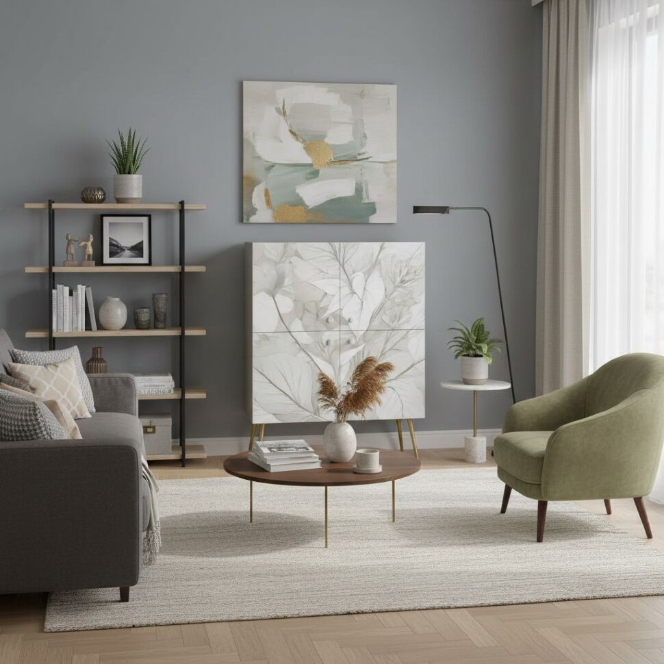 Флоу комод 16.329 Кашемир / Белый