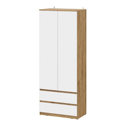 Шкаф для одежды и белья Денвер, Дуб золотой, Белый