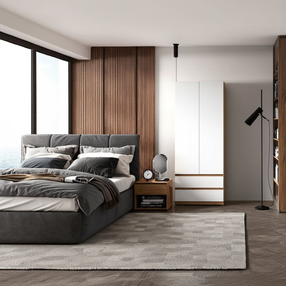 Шкаф для одежды и белья Денвер, Дуб золотой, Белый