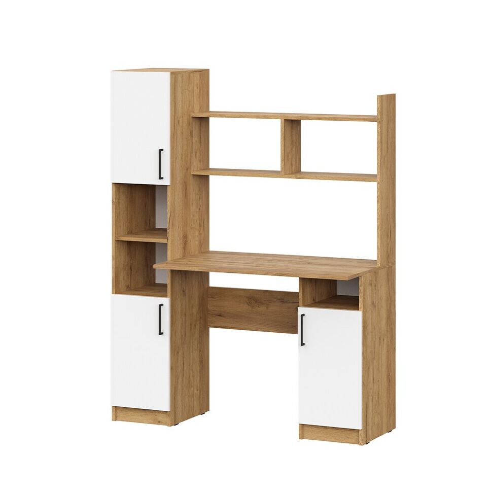 Стол компьютерный СТК 13, Дуб Золотой, Белый