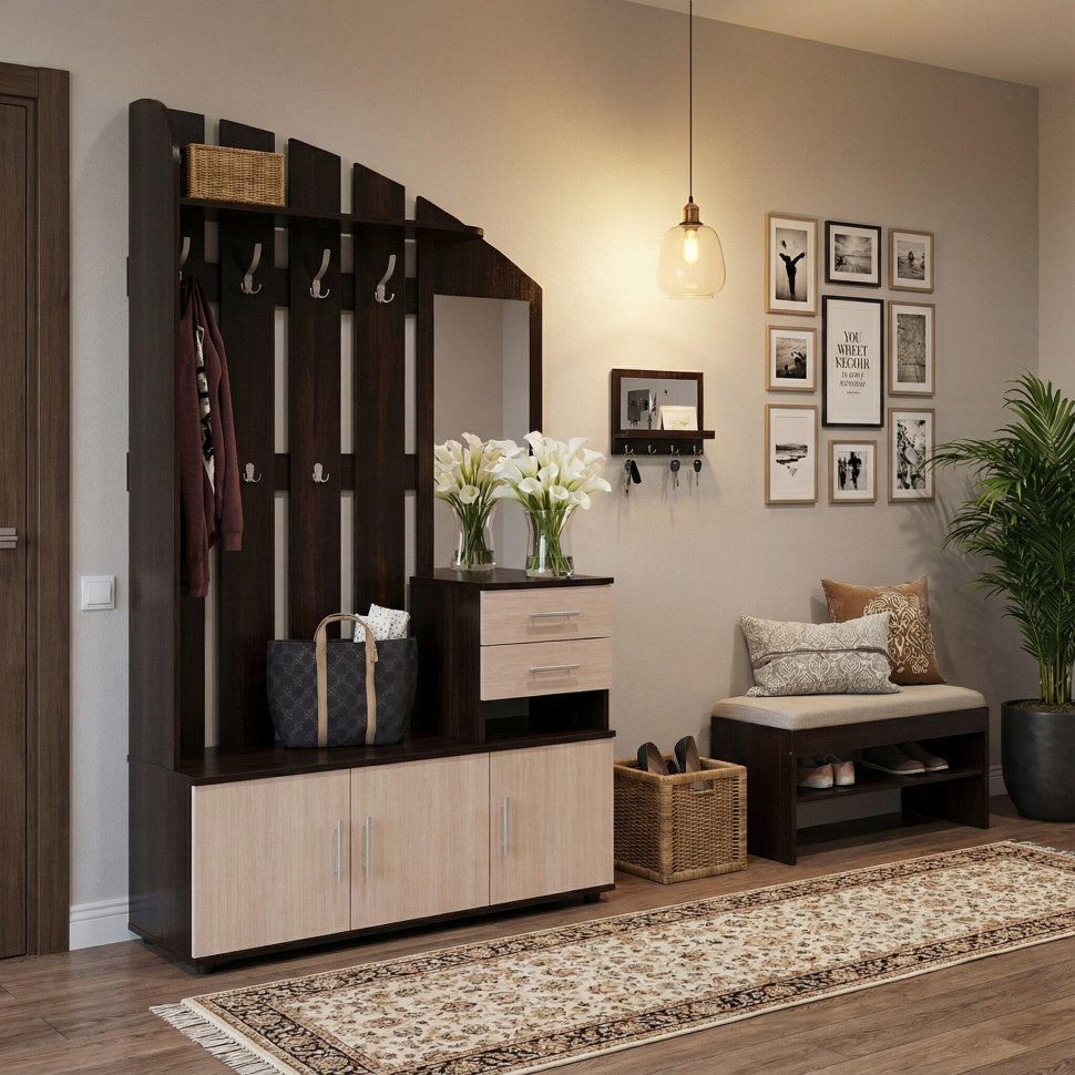 Прихожая ВШ-2.2 Венге/ Беленый дуб