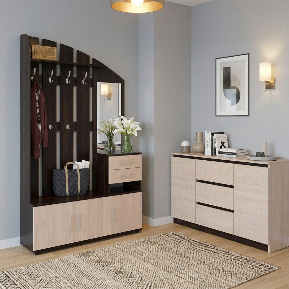 Прихожая ВШ-2.2 Венге/ Беленый дуб