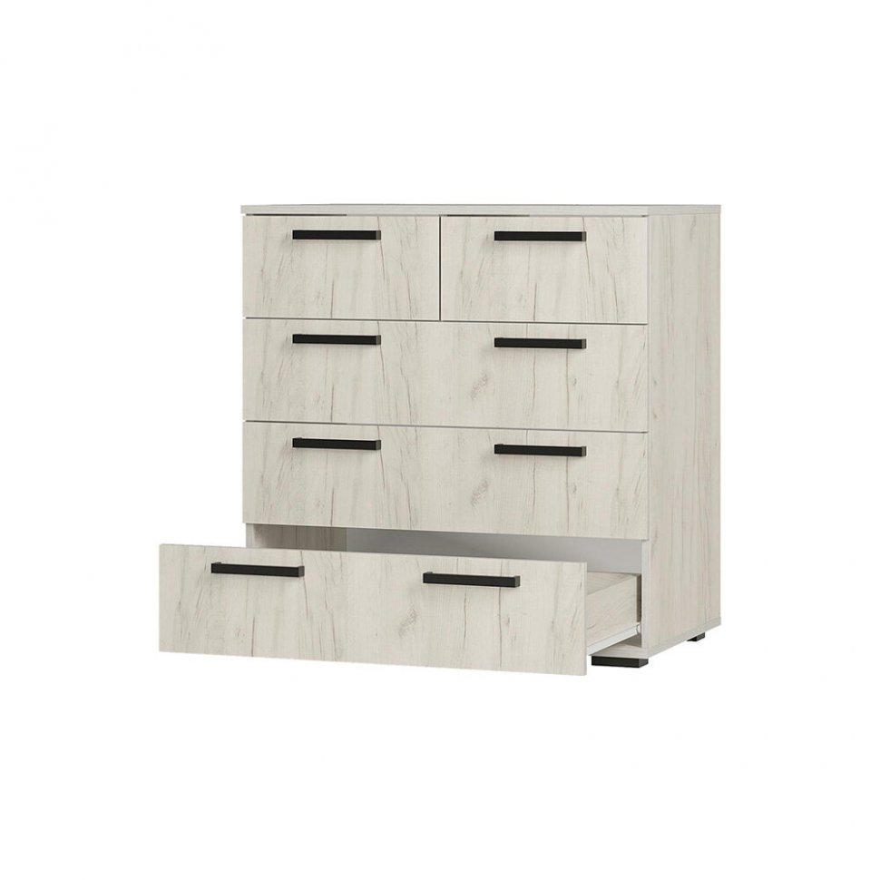 Комод Стандарт-5, Дуб крафт белый