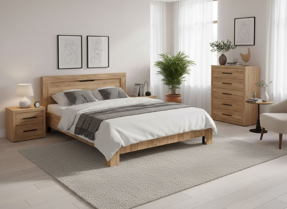 90.08 кровать двойная Флорида Дуб золотой / Венге