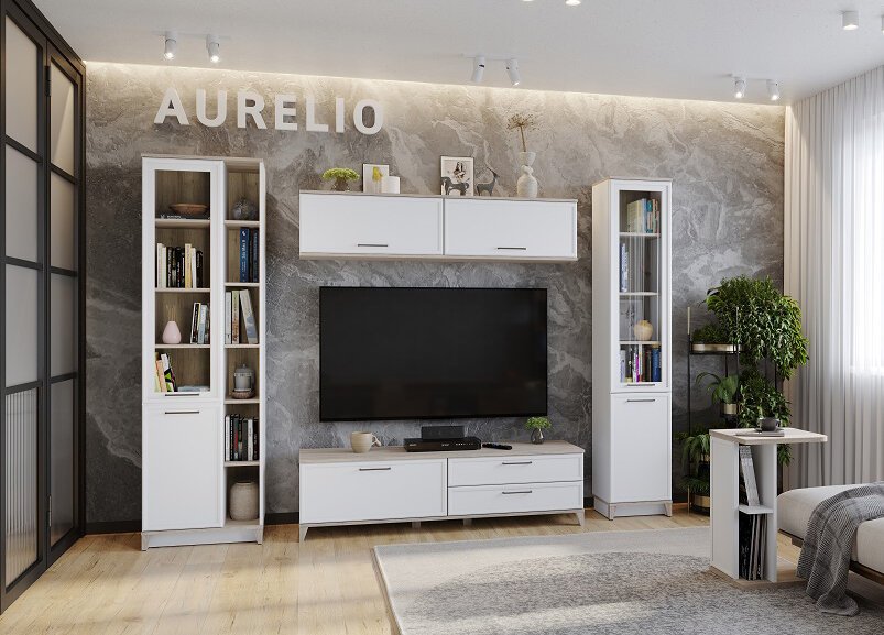Тумба ТВ Аурелио 3 (Глазов) Белый