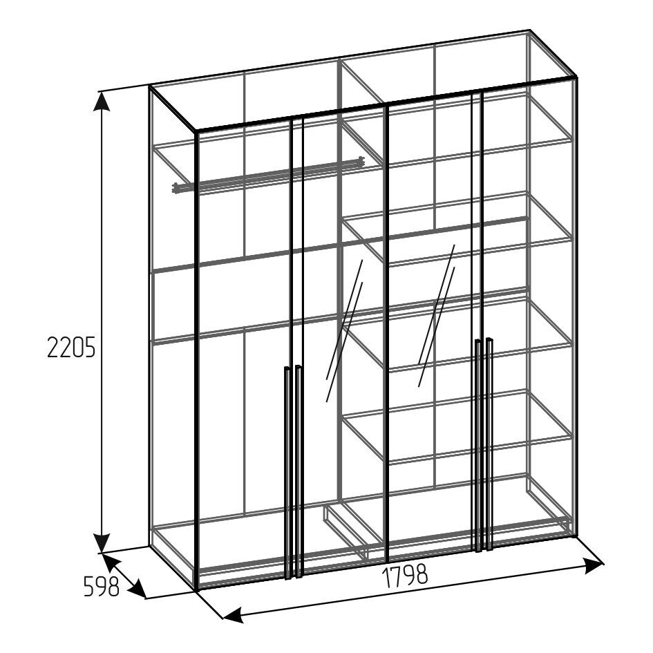 Шкаф 4-створчатый Кара 7 (Глазов)