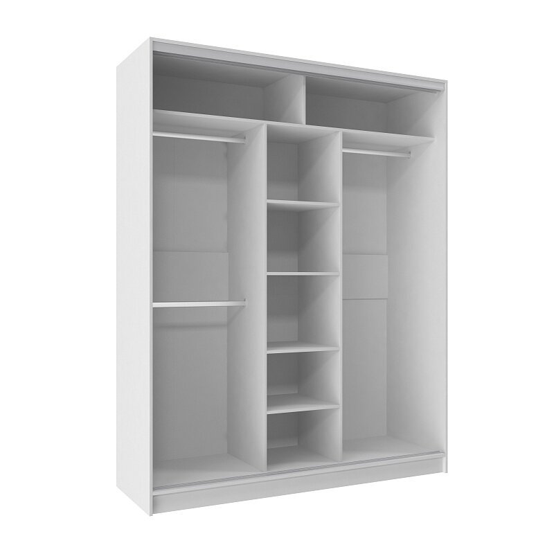 Шкаф-купе с зеркалом 1800 Домашний (Глазов) Белый