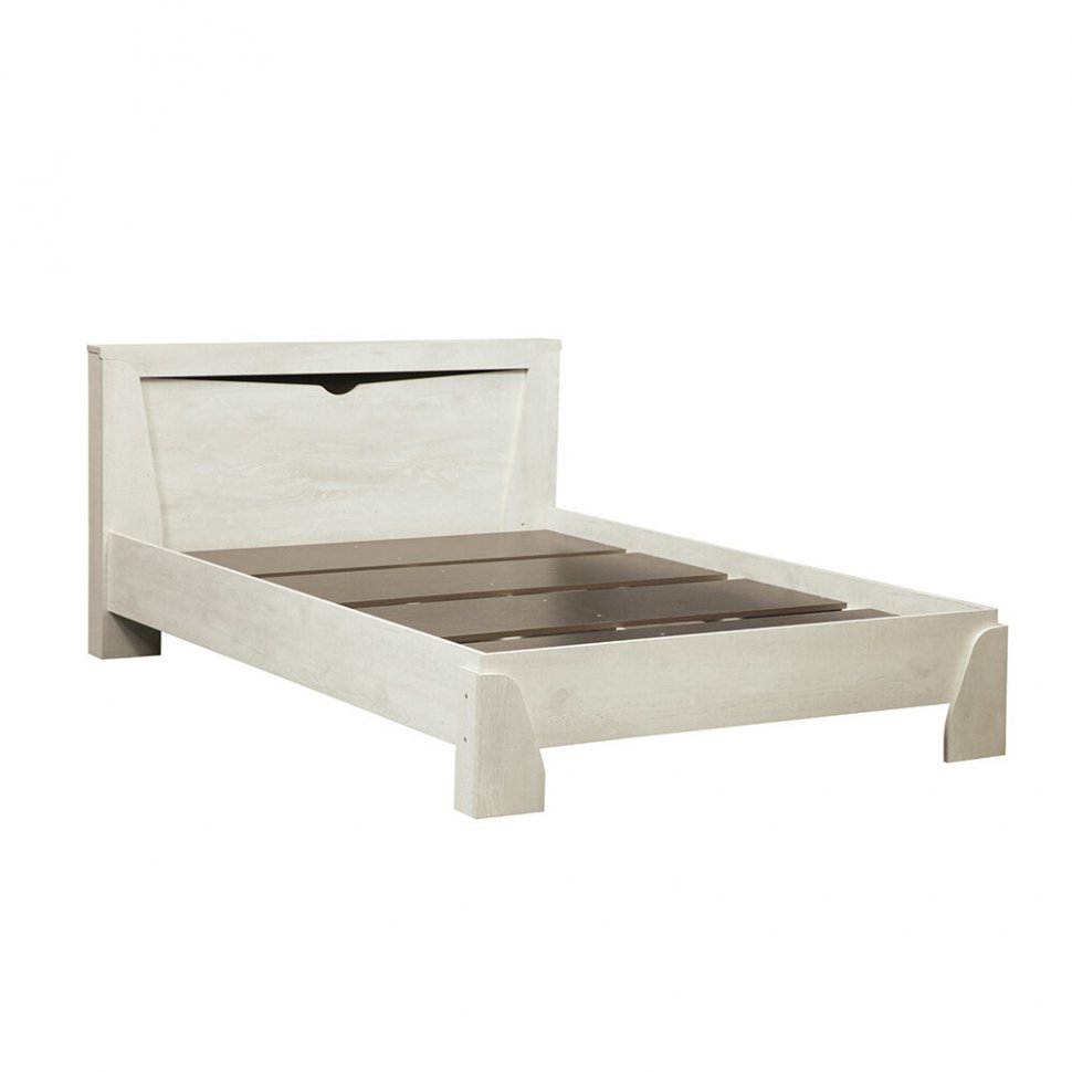 Кровать 33.07 Лючия 900 с настилом бетон пайн белый/венге