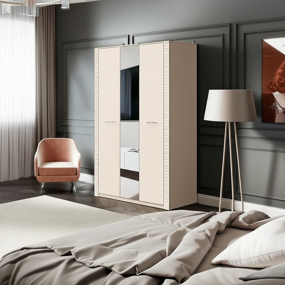 Шкаф трехстворчатый Калипсо, Бежевый