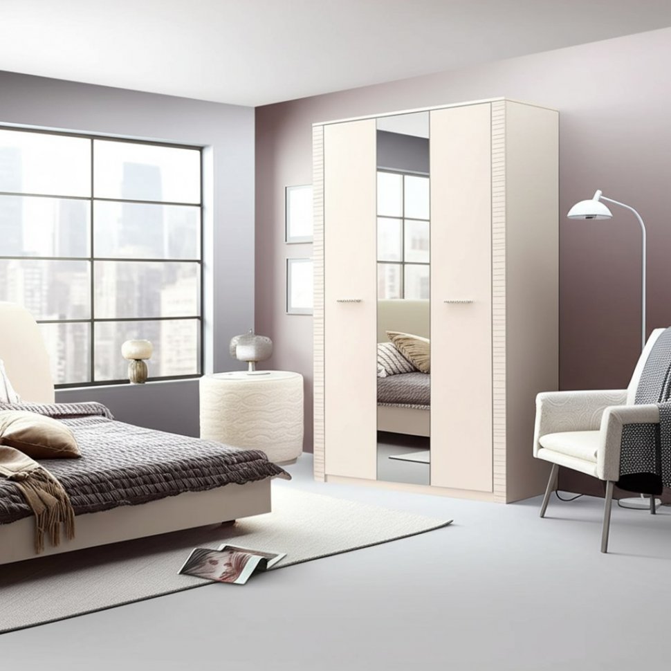 Шкаф трехстворчатый Калипсо, Бежевый