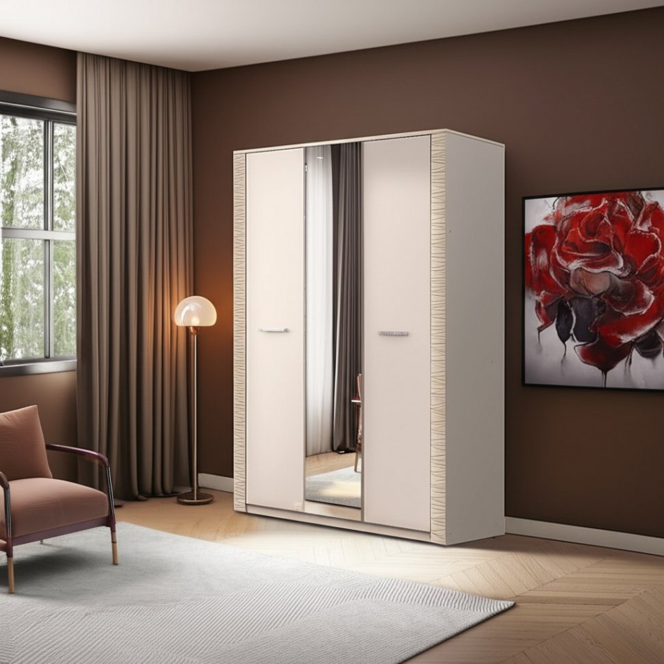 Шкаф трехстворчатый Калипсо, Бежевый