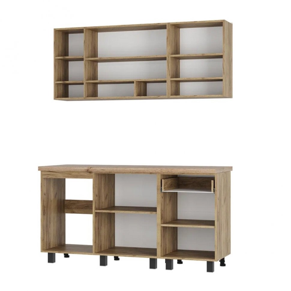 Кухня Вика 1,6 м, Крафт, белый