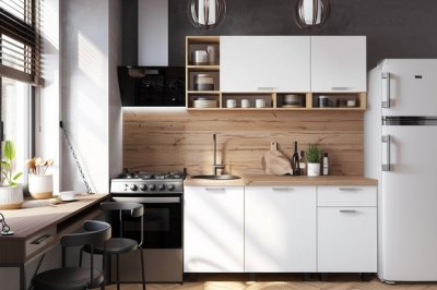 Кухня Вика 1,6 м, Крафт, белый