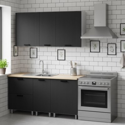 Кухня Аленушка 1,6м в.4 Лотос Сталь,скоба антрацит,сонома