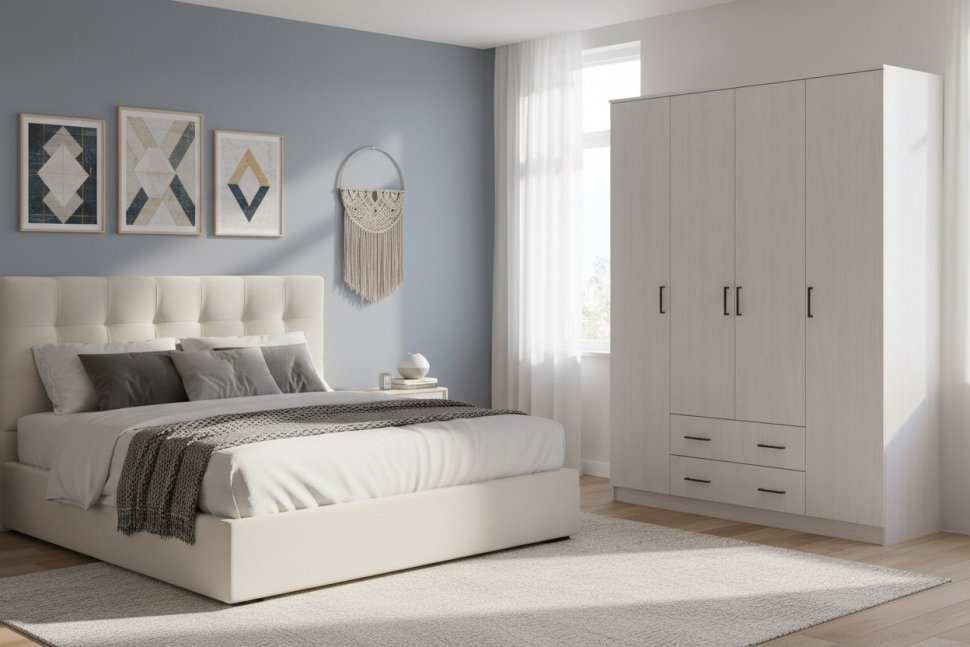 ШК 1 шкаф (серия 2) / Ясень светлый