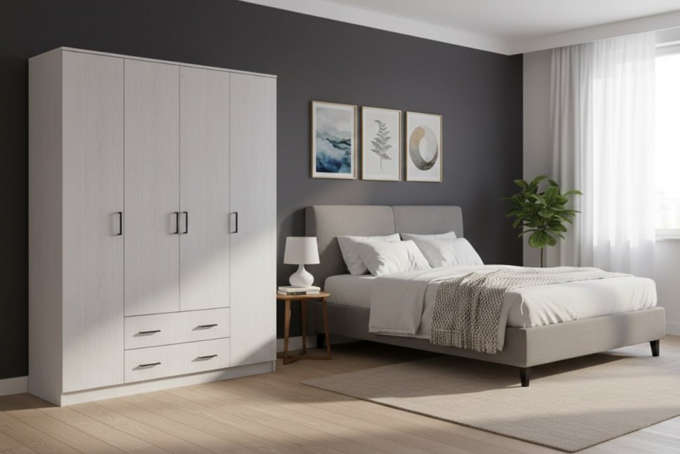 ШК 1 шкаф (серия 2) / Ясень светлый