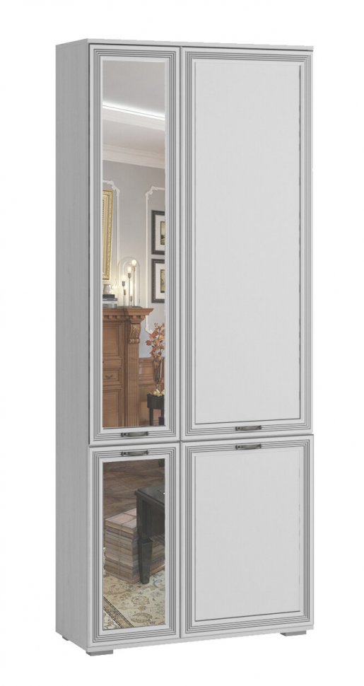 Шкаф комбинированный с зеркалом Ливорно ЛШ-9 (Домани) Ясень Анкор светлый