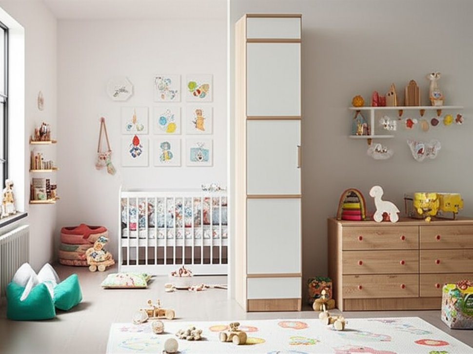 Шкаф-пенал Сакура (БТС) 400 Белый/Дуб Сонома