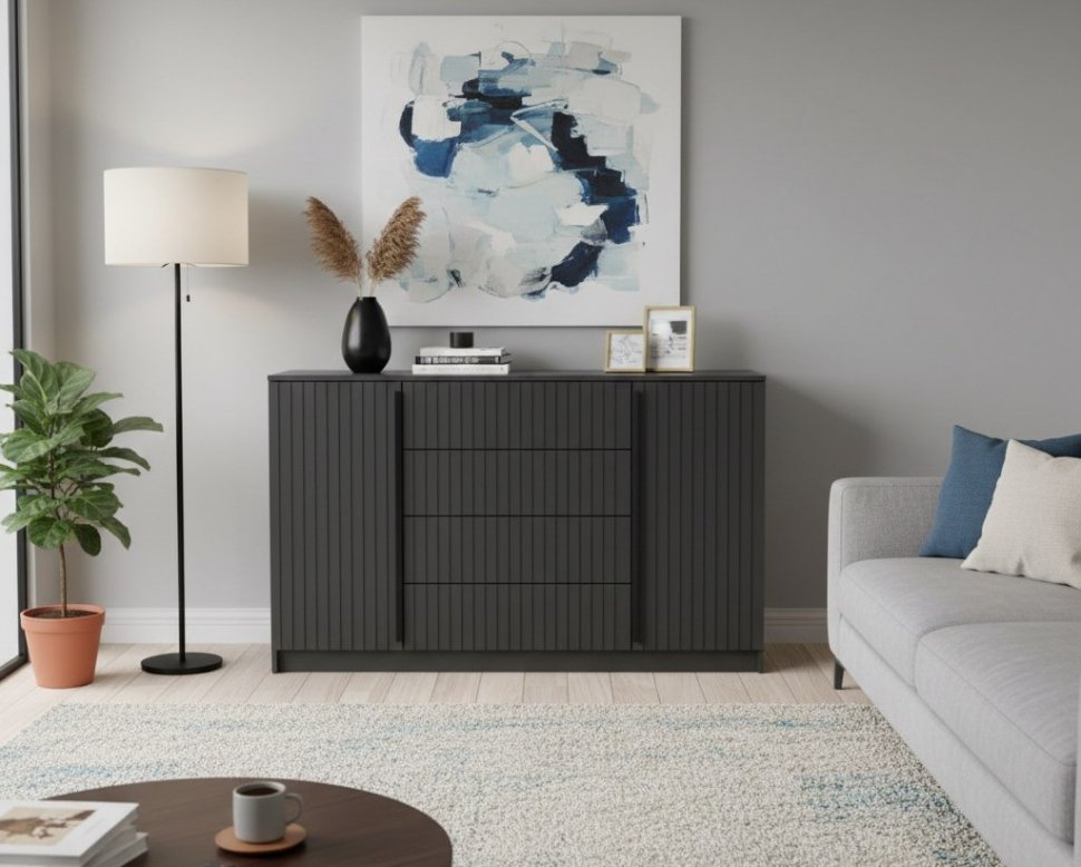 Брандо комод 67.11 МДФ Диамант серый