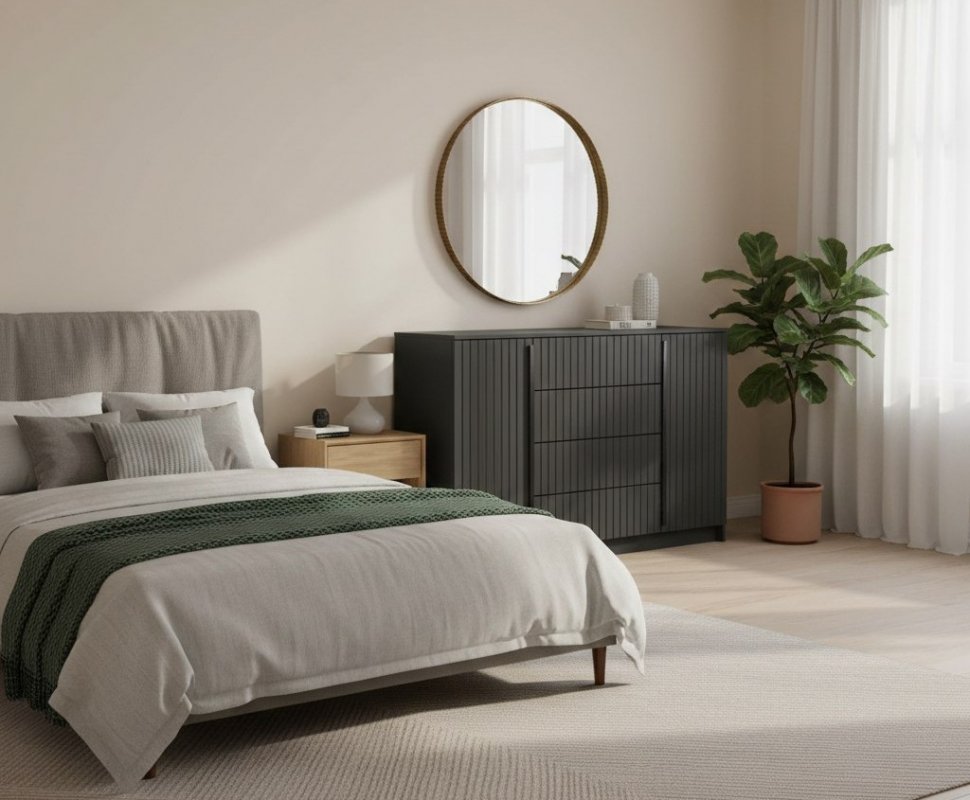 Брандо комод 67.11 МДФ Диамант серый