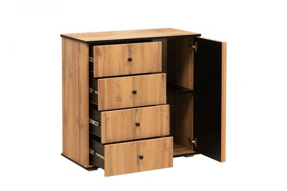 Модульная гостиная Либерти 2 (опора h20) Дуб вотан/Черный