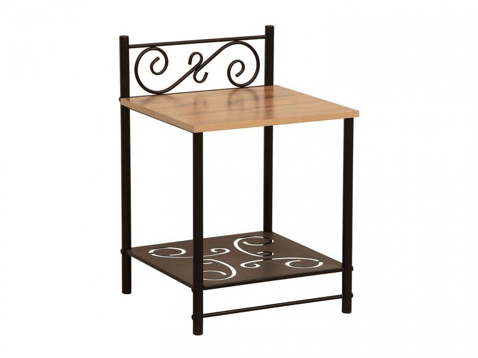 Тумба прикроватная 42.42 Ницца Дуб Вотан/металл черный