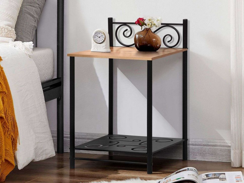 Тумба прикроватная 42.42 Ницца Дуб Вотан/металл черный