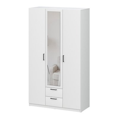 Шкаф трехстворчатый Бали, Белый шагрень