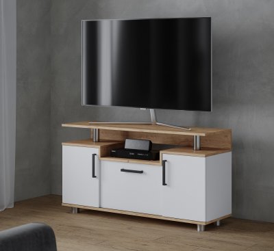 Тумба ТВ 003с Дуб Крафт / Белый