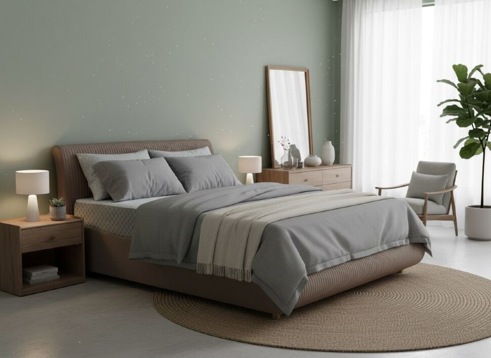 Кровать Нефертити 1400 с под. механизмом / какао №8