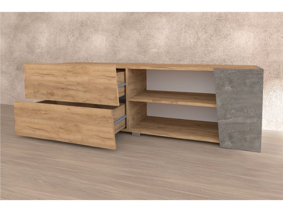 Гостиная Аллегро 10 компл. 2 / Дуб Крафт золотой/Камень темный