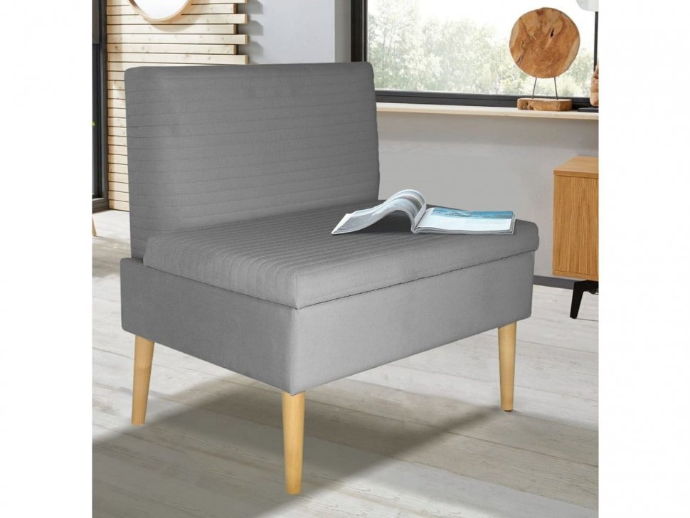 Диван ОАЗИС-1 ДУ узкий серый №25