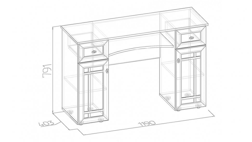 Стол туалетный Глазов-мебель Sherlock 52 (Дуб Сонома)