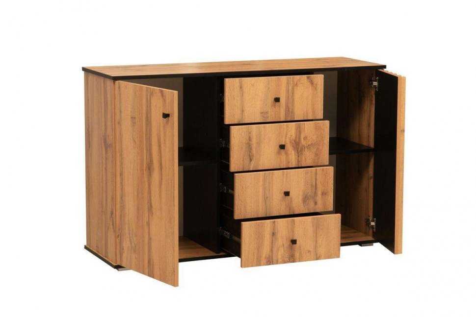 Модульная гостиная Либерти 3 (опора h20) Дуб вотан/Черный