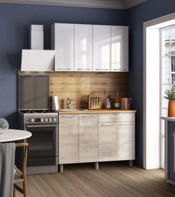 Кухня Танго 1,2 м, Белый, Дуб Шале