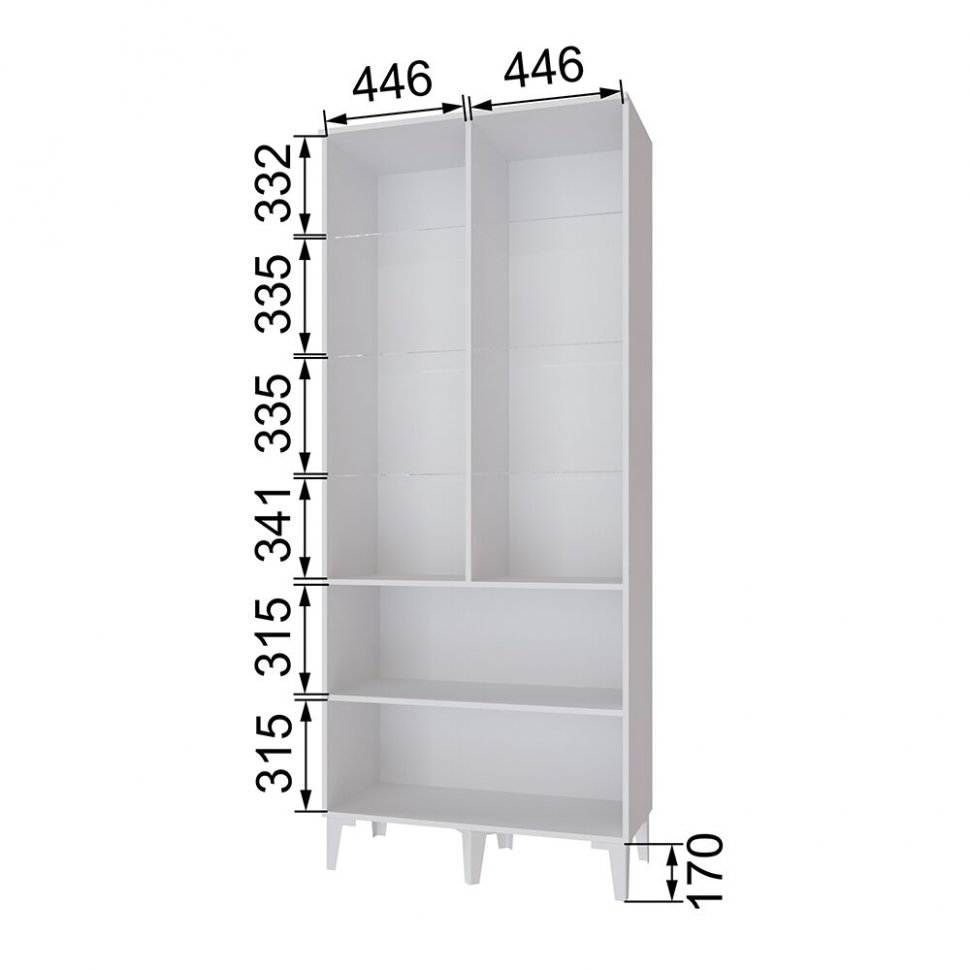 Шкаф-витрина Толедо ТШ-3, Белый