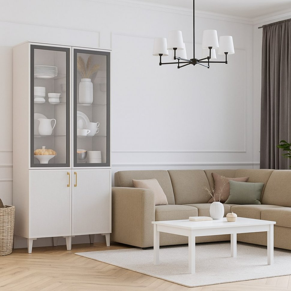 Шкаф-витрина Толедо ТШ-3, Белый