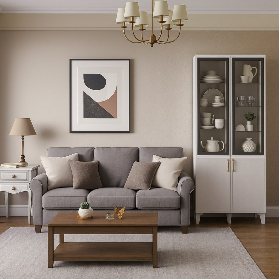 Шкаф-витрина Толедо ТШ-3, Белый