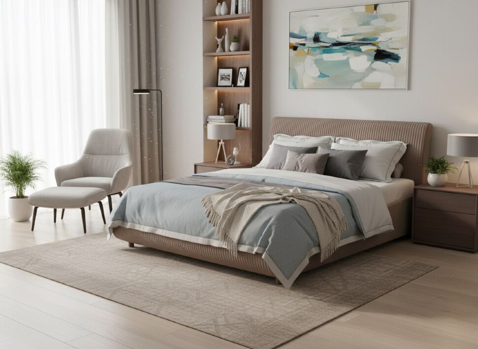 Кровать Нефертити 1800 с основанием / какао №8