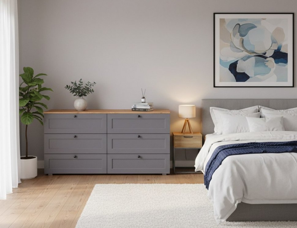 Остин Комод 16.240 Серый графит/Дуб Вотан