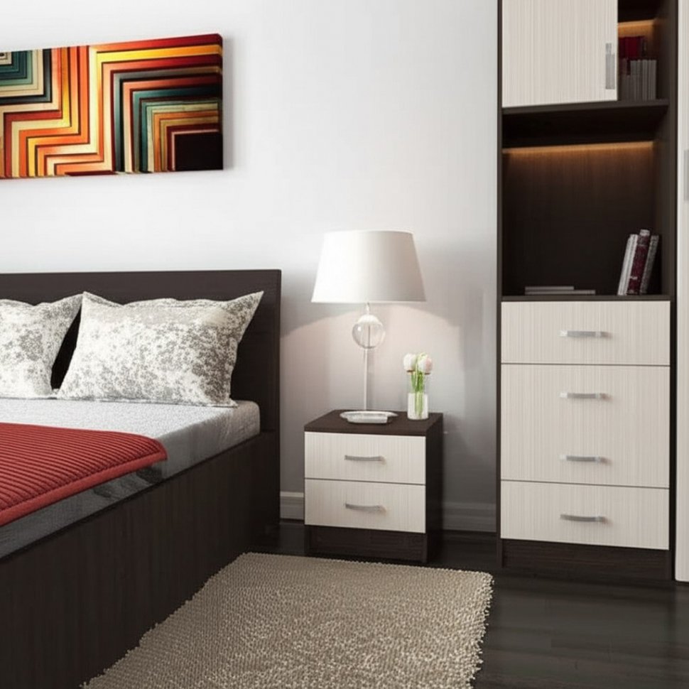 Тумба прикроватная Ронда ТБ (Интерьер Центр) Венге