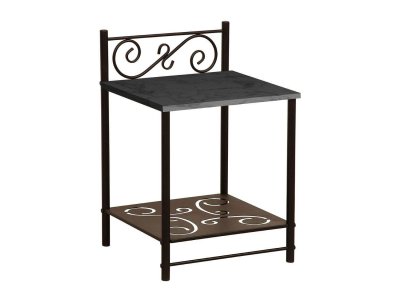 Тумба прикроватная 42.42 Ницца Мрамор черный/металл черный