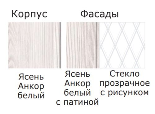 Шкаф-витрина двухдверный с ящиками Николь MLK