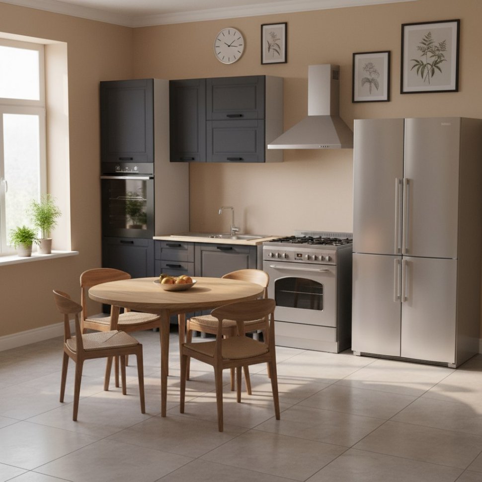 Кухня Аленушка 1,6 м ПД 2 Астра Сталь,скоба черный,сонома